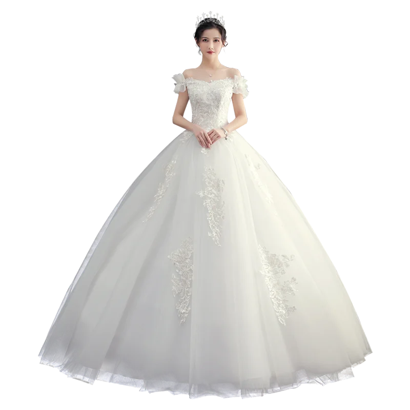 Wedding Dresses Bride Dream Plus Size Lace Up Wedding Dress Ball Gowns Bridal Embroidery Dresses