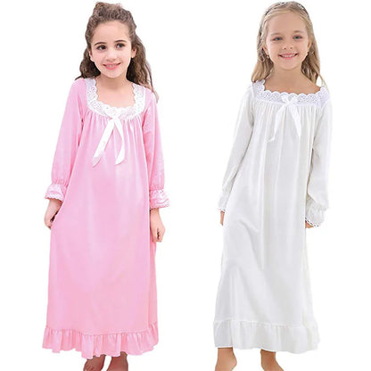 Baby Girl Clothes Princess Nightgown Long Sleeve Sleep Shirts Nightshirts Pajamas Christmas Dress Sleepwear kids for 3-12 Years