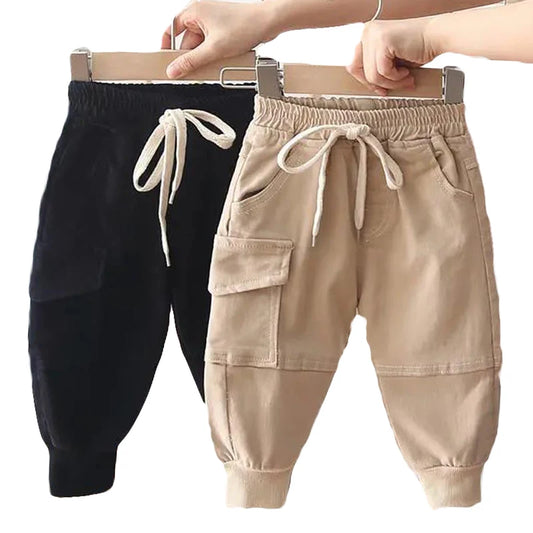 New Cotton Cargo Pants For 2-6 Years Old Solid Boys Casual Sport Pants Enfant Garcon Kids Children Trousers