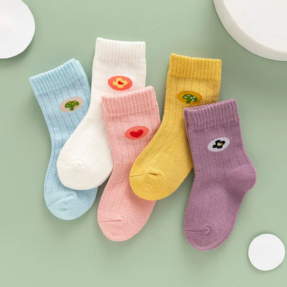 5Pairs/lot  Baby Socks Autumn Winter Warm Cotton Kids Socks Cute Girls Cartoon Animal Boys Infant Socks Baby Clothes Accessories