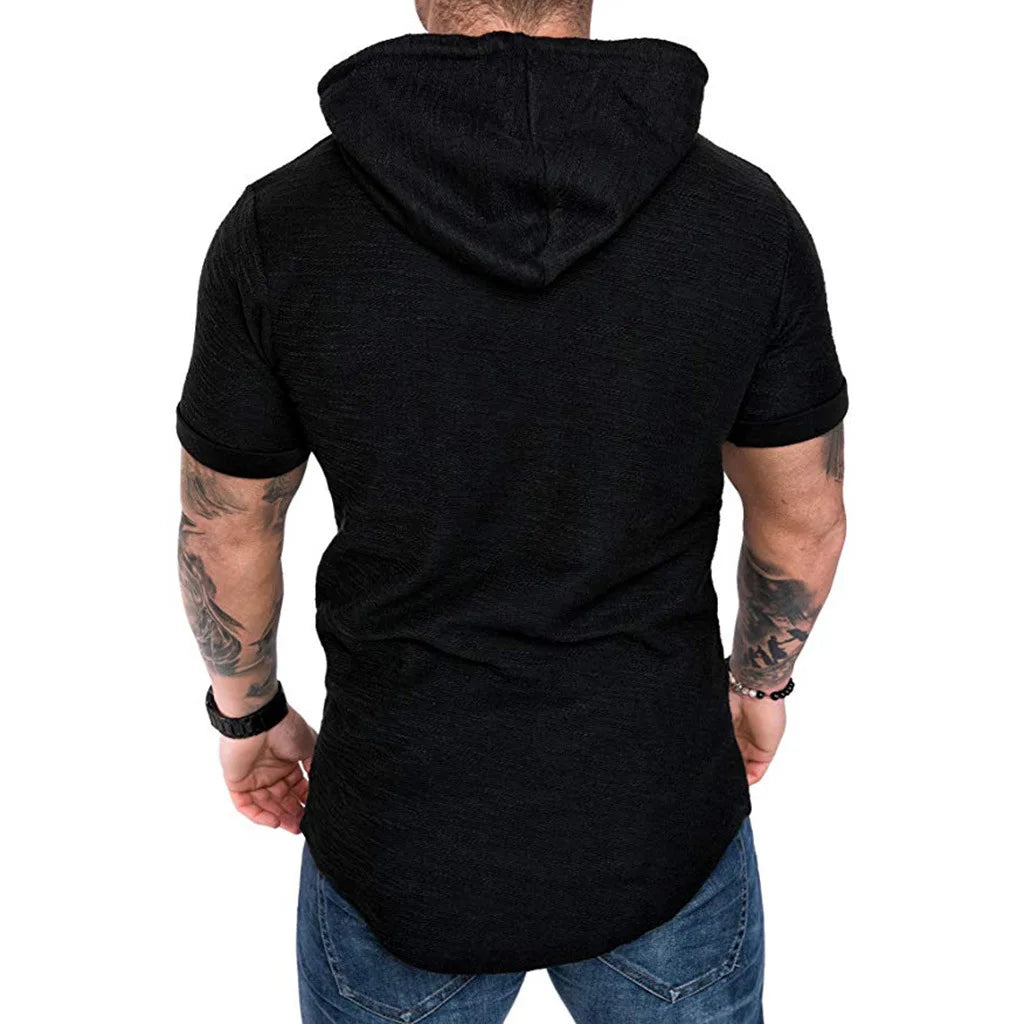 MRMT 2024 Brand New Mens Hoodies Sweatshirts Short Sleeve Men Hoodies Sweatshirt Casual Solid Color Man hoody For Male Hooded