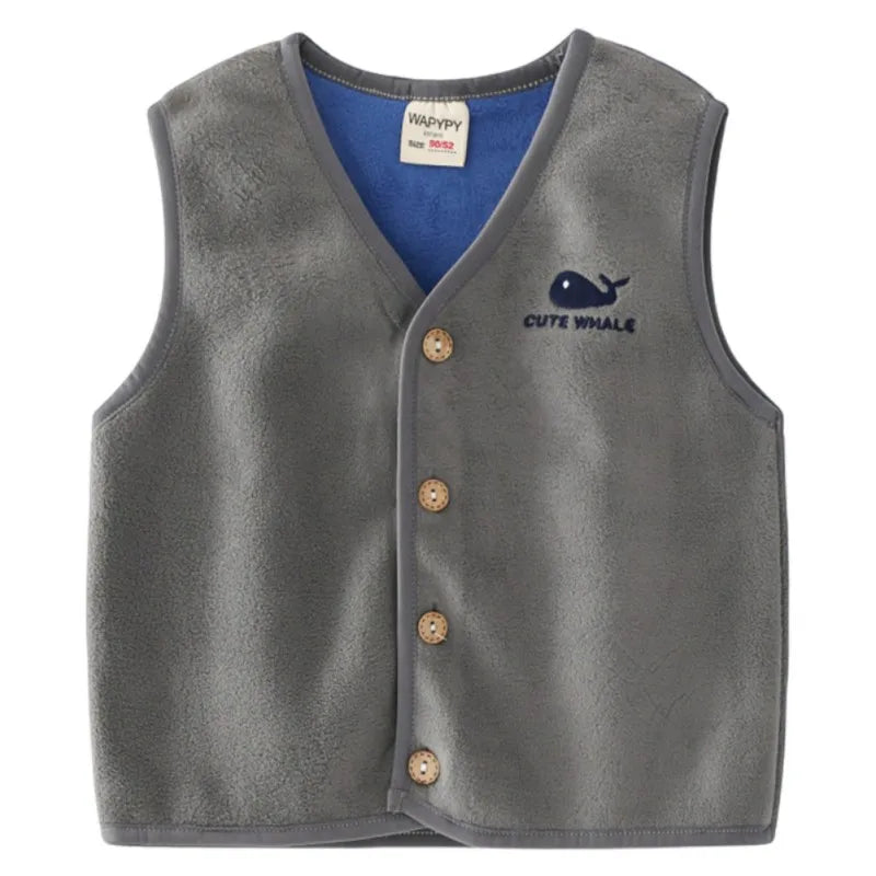 Baywell Autumn Winter Kids Boys And Girls Double-sided Polar Fleece Small Vest 1-5 Years