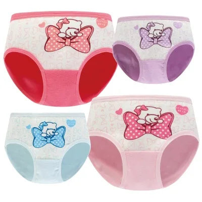 Girls Briefs Fine Cotton Underwear Cute Designs Printing Panties Kids Breathable Soft Healthy Underpants Girls Boxer 4pcs/Lot