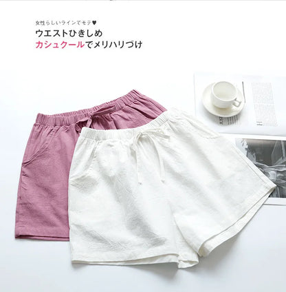 Casual Linen Shorts, Woman Gym Shorts, Big Size Loose Short Pants, High Waist Dance Hotpants, Micro Summer Bottoms for Girls