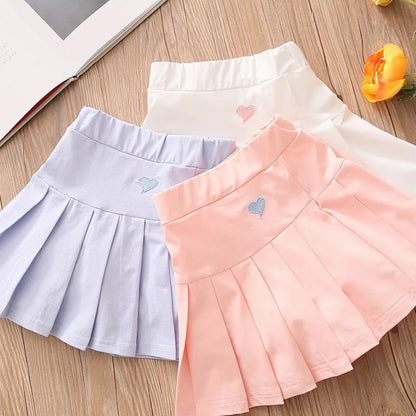 2024 Summer Fashion 3 4 6 8 9 10 12 Years Cotton School Children Clothing Dance Training For Lovey Baby Girls Skirt With Shorts