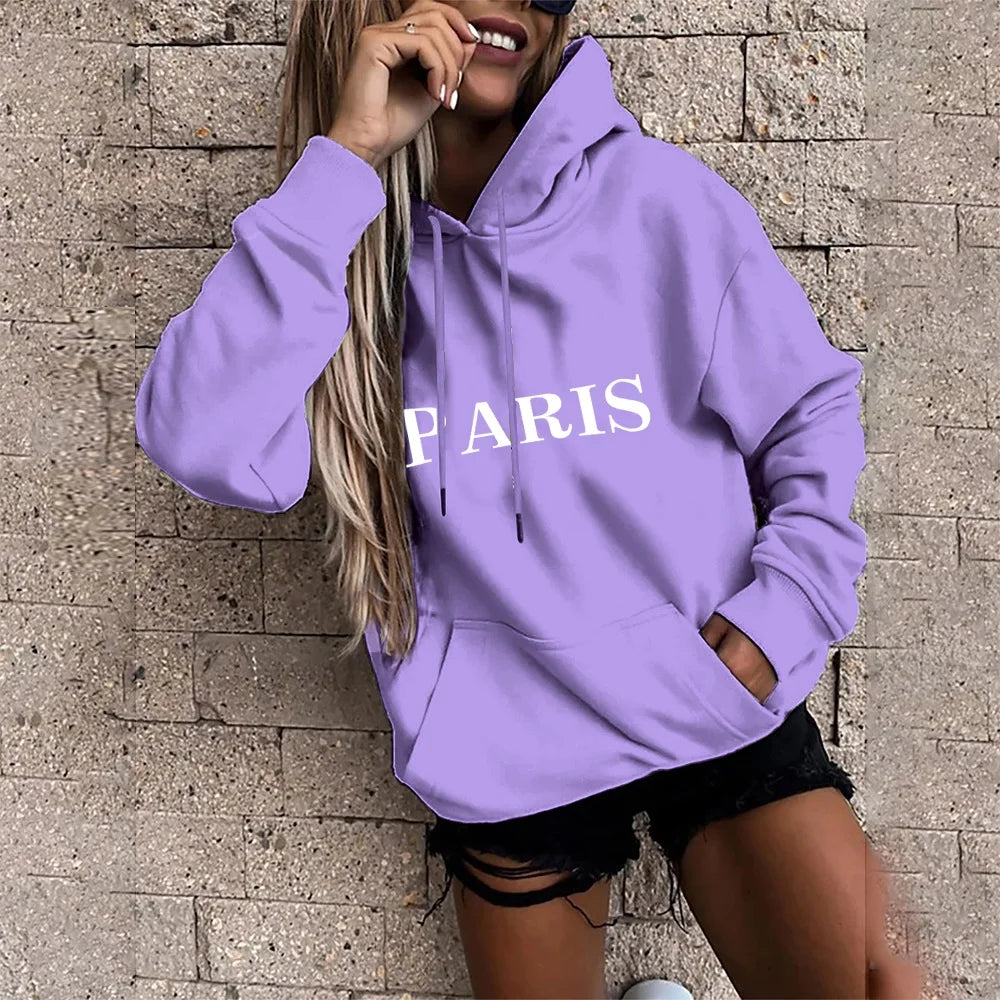 Lazy Style Sportswear Pullover Polyester Cotton Shirt Hoodie Casual Womens 2021year New Harajuku Hoodie Womens Sweater