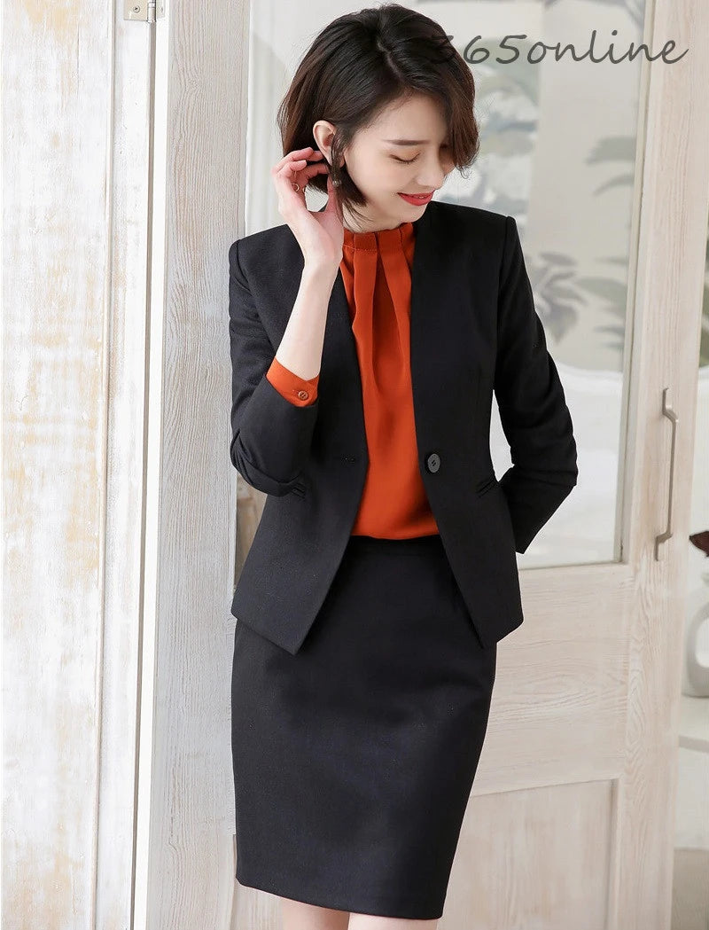 Ladies Office Work Wear Suits Autumn Winter Professional Women Blazers High Quality Fabric Uniform Styles Business Pantsuits