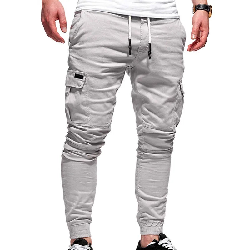 Men's Pants Multi-Pockets Joggers Men Sweatpants 2021 New Casual Solid Cargo Pants Men Oversize Streetwear Pants Men Trousers