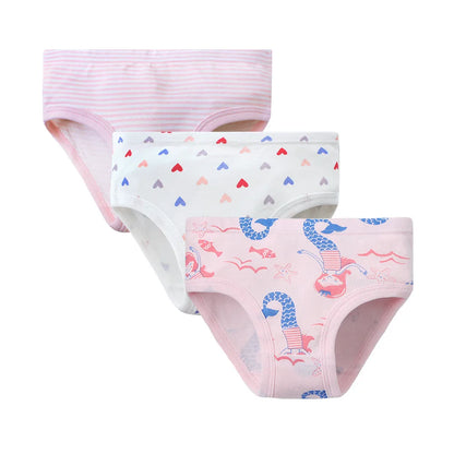 Girls Panties 3pcs Per Pack Cotton Student Kids Underwear Teen Panties Young Puberty Girls Underpant KF300