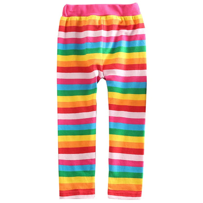 2023 Children Leggings Rainbow Girls Pants Winter Skinny Leggings for Girls Toddler Striped Pants Girls Pencil Pants 2-9Years