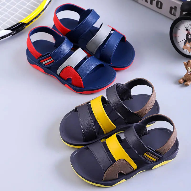 2019 New Boys Sandals for Children Beach Shoes Summer Mixed Color Non-slip Fashion Kids Sports Casual Student Leather Sandals