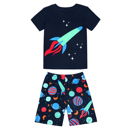 Child Boy Pajamas Set Kids Toddler 1 2 3 4 5 6 7 8 Years Summer Clothes Cute Cotton Pyjama 2 Piece Night Suit for Boys Outfits