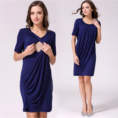 Fashion Short Sleeve Maternity Clothes Maternity Dress Breastfeeding Dresses for Pregnant Women Clothing Nursing Dress