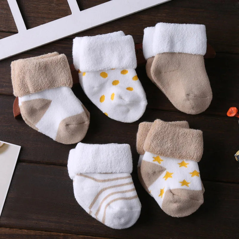 Kiddiezoom 5Pairs/lot unisex Non-Skid Baby Shoe Socks 0-12months Cotton baby boy girls meia infantil cheap stuff