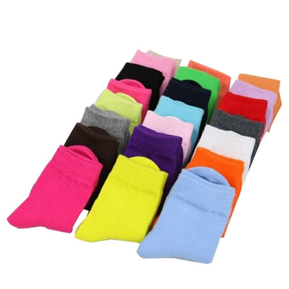 20 Pieces=10 Pairs Children Socks Spring&Autumn Cotton High Quality Candy Colors Girls Socks With Boys Socks 1-9 Year Kids Socks