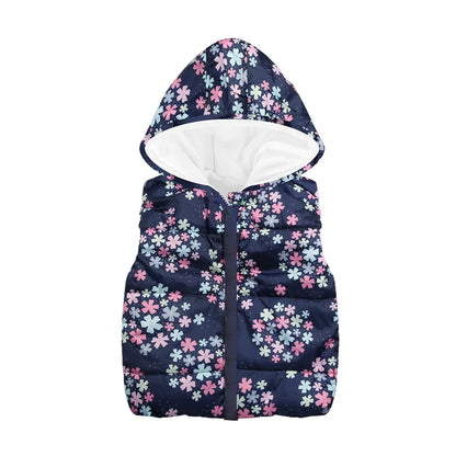 Autumn Winter Girls Vests Children's Cotton Warm Coat Baby Boy Dinosaur Hooded Waistcoat Kids Cartoon Cute Outerwear Clothing