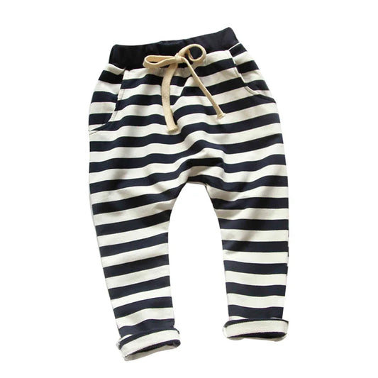 2017 spring&Autumn new fashion 100% cotton Stripe boys pants girls harem pants kids for 1-10 year children pants baby pants