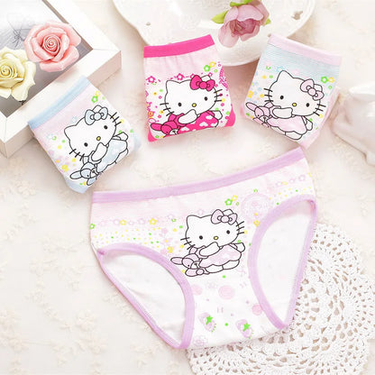 4pcs/lot Girls Underwear Briefs Shorts Briefs Print Panites Girl Kids Cotton Panties Girls Underwear