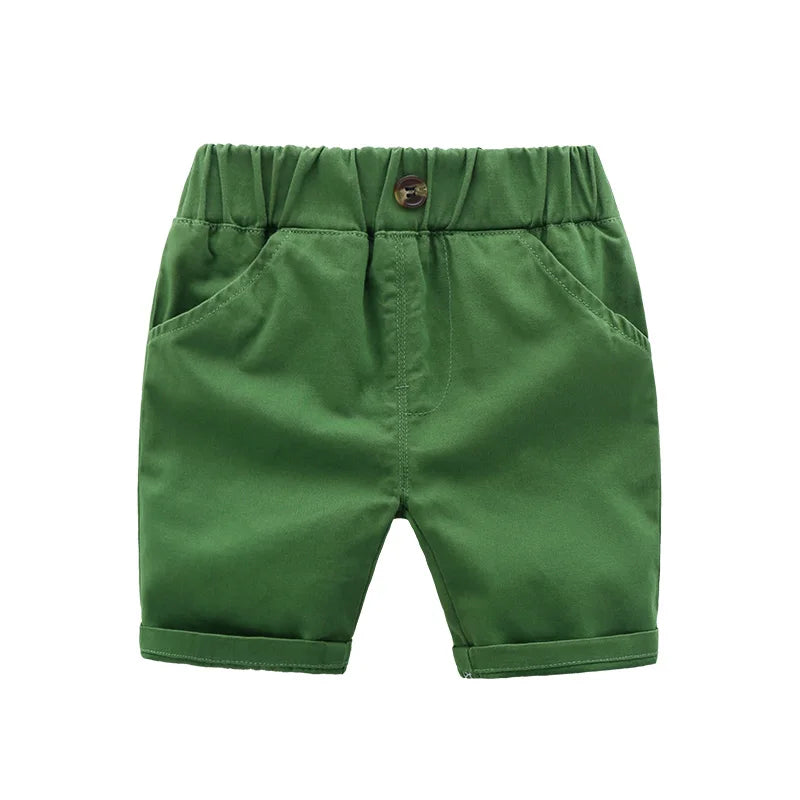 DE PEACH New Toddler Kids Casual Pants For Boys Shorts Summer Cotton Children Beach Shorts Solid Color Baby Boy Clothes 2-6Years