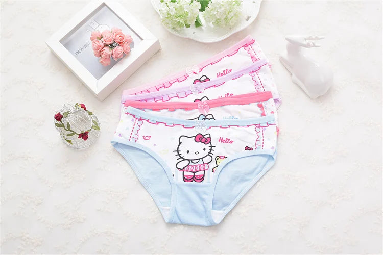 4pcs/lot Girls Underwear Briefs Shorts Briefs Print Panites Girl Kids Cotton Panties Girls Underwear