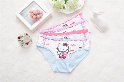 4pcs/lot Girls Underwear Briefs Shorts Briefs Print Panites Girl Kids Cotton Panties Girls Underwear