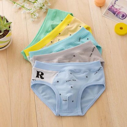 new arrived high quality boys teenagers briefs panties kids children underwear 2-16years 5pcs/lot letter car students