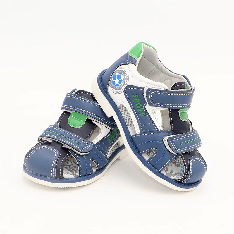 Cute Eagle Children Sandals Summer Pu Leather Orthopedic Sandals  Toddler  Shoes Boys Closed Toe  Beach shoes Baby Flat Shoes