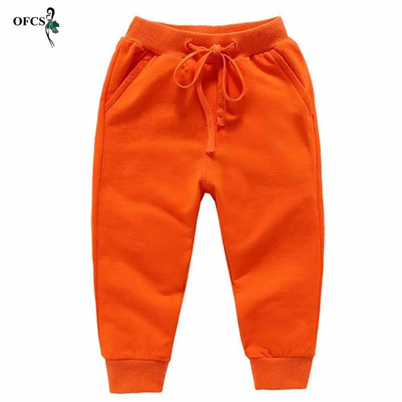 Spring Best Selling Boy's Pants Candy Color Girl's Sports Trousers Fall Sweatpants Autumn Teenage Children Active Clothing 2-12Y