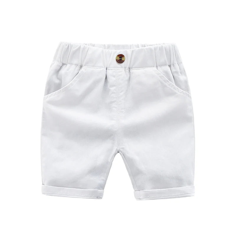 DE PEACH New Toddler Kids Casual Pants For Boys Shorts Summer Cotton Children Beach Shorts Solid Color Baby Boy Clothes 2-6Years