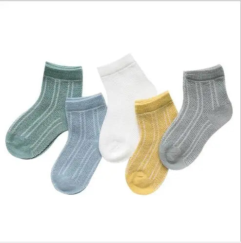 0-3Y 5 Pairs Pack Wholesale newborn infant socks summer digital color matching baby socks