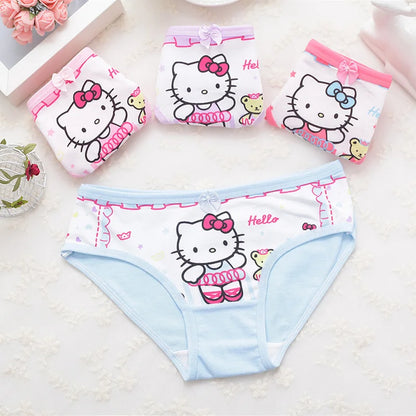 4pcs/lot Girls Underwear Briefs Shorts Briefs Print Panites Girl Kids Cotton Panties Girls Underwear