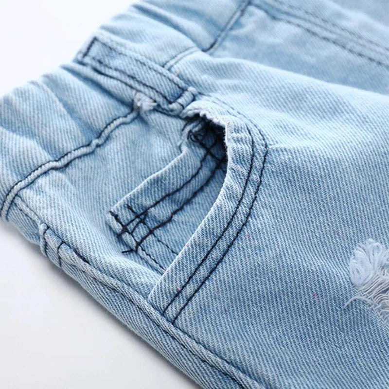 Summer baby Boys denim shorts Fashion hole children jeans South Korea style boy casual cowboy shorts child 2 3 4 5 6 7 8 years