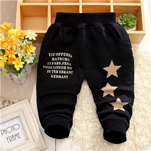 Children Pants 2023 New Spring&Autumn Baby Pants 1 Piece Cotton Five-pointed Star Pattern Kids Pants 0-3 years Baby Boys Pants