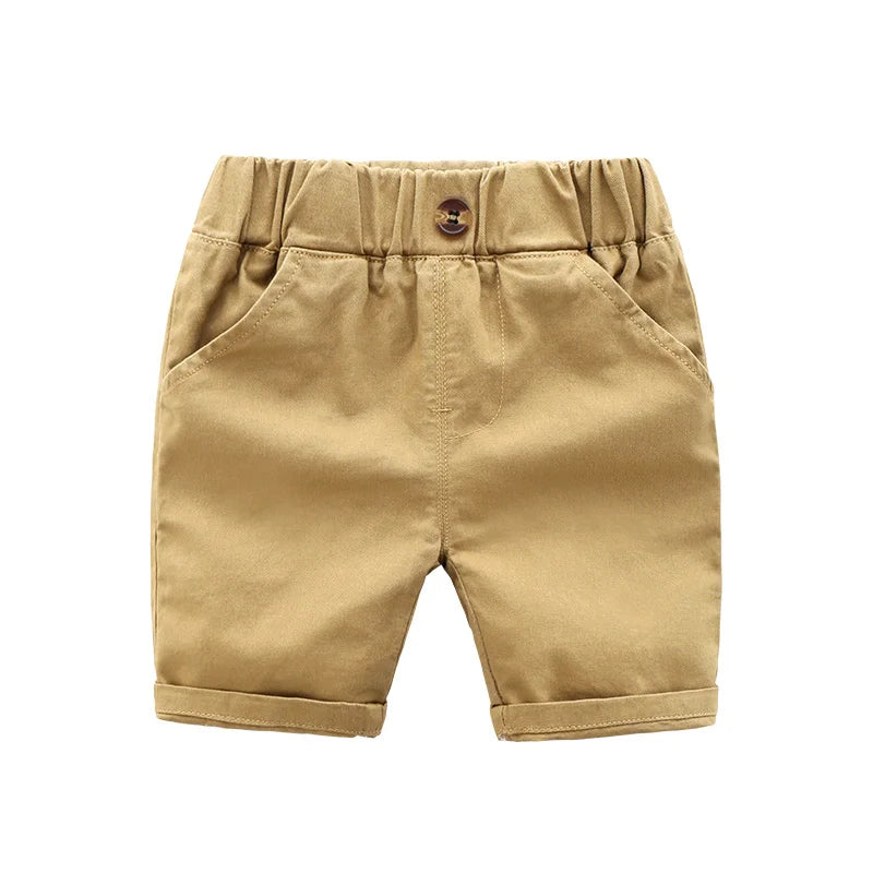 DE PEACH New Toddler Kids Casual Pants For Boys Shorts Summer Cotton Children Beach Shorts Solid Color Baby Boy Clothes 2-6Years