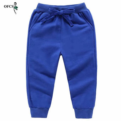 Spring Best Selling Boy's Pants Candy Color Girl's Sports Trousers Fall Sweatpants Autumn Teenage Children Active Clothing 2-12Y