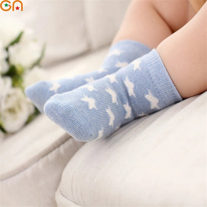 5 Pairs/Lot Kids Soft Cotton Socks Boy Girl Baby Infant Fashion Stripe Warm For Autumn Winter 0-8 Years Children Cartoon Sock