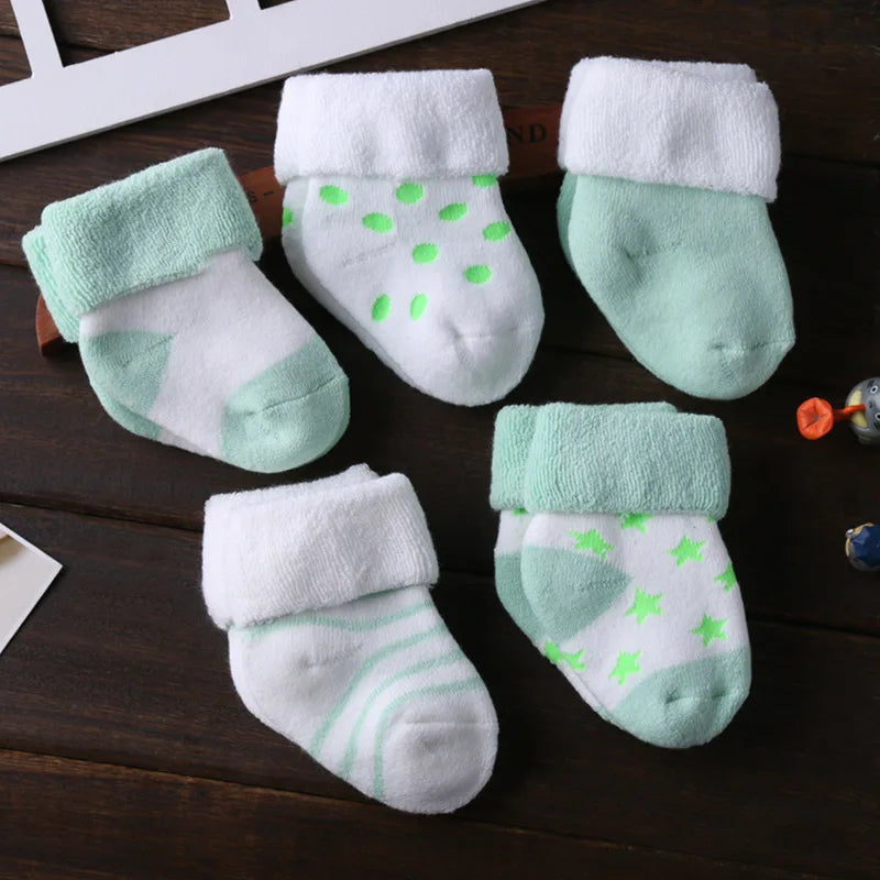 Kiddiezoom 5Pairs/lot unisex Non-Skid Baby Shoe Socks 0-12months Cotton baby boy girls meia infantil cheap stuff