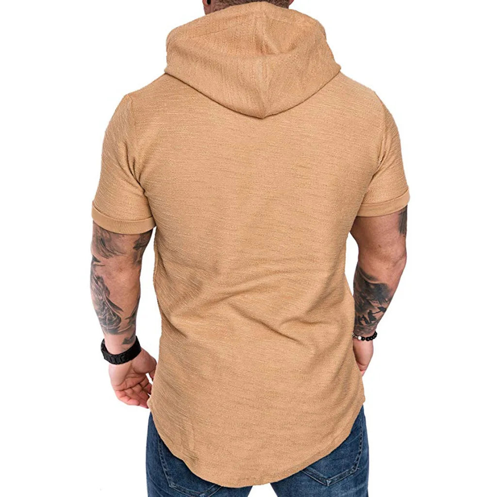 MRMT 2024 Brand New Mens Hoodies Sweatshirts Short Sleeve Men Hoodies Sweatshirt Casual Solid Color Man hoody For Male Hooded