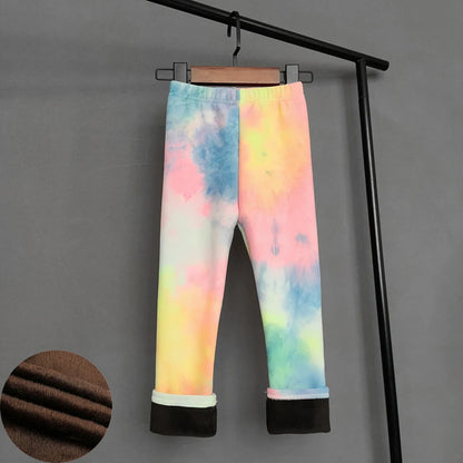 Unicorn Pattern Printing Autumn Winter Children Girls Leggings Thicking Warm Kids Boys Pants Cartoon Baby Costume