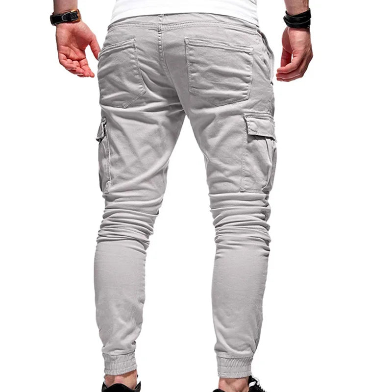 Men's Pants Multi-Pockets Joggers Men Sweatpants 2021 New Casual Solid Cargo Pants Men Oversize Streetwear Pants Men Trousers