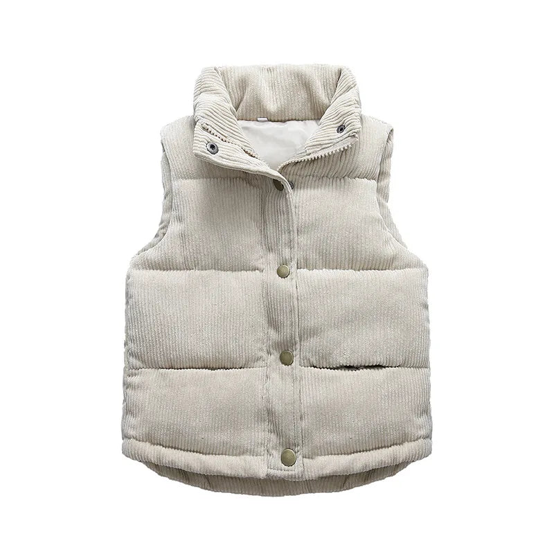 Kids Warm Vest  Winter Girls Boys Thicken Waistcoat Corduroy Outerwear Vest Children Teens Cotton Jackets Vest For 2-10 Years