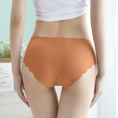 3 Pcs/set Solid Women Panties Ice Silk Underwear Traceless Panties Sexy Underwear Comfortable Breathable Panties Cotton Crotch