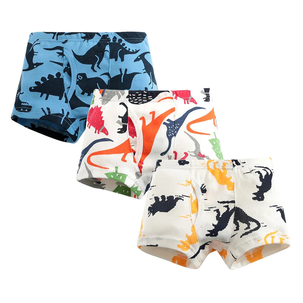 Sale New High Quality Boys Boxer Shorts Panties Kids children dinosaur car underwear 2-10years Old 3pcs/lot students