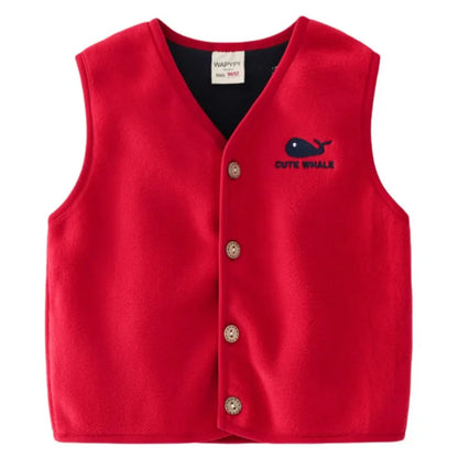 Baywell Autumn Winter Kids Boys And Girls Double-sided Polar Fleece Small Vest 1-5 Years