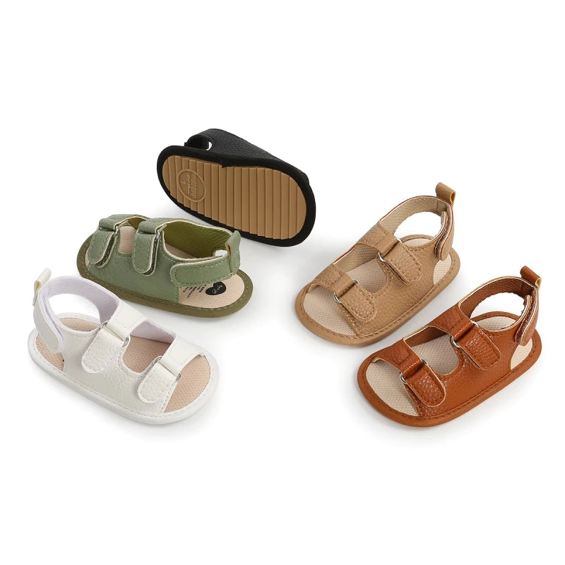 Baywell Summer Newborn Unisex Baby Sandal Girls Boys Shoe Soft Bottom Anti-slip First Walkers PU Shoes Breathable Toddler Sandal