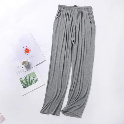 Summer Male Modal Sleeping Pants Solid Sleep Trousers Mens Pajamas Bottoms Soft Sleepwear Pyjama Homewear 2024 Spring Autumn 4XL