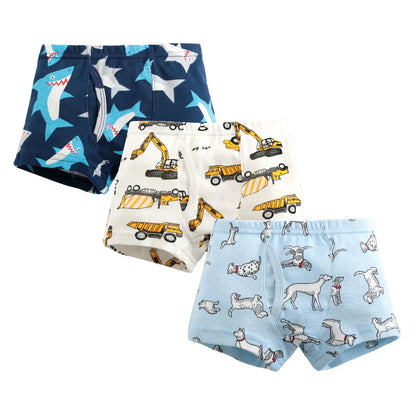 Sale New High Quality Boys Boxer Shorts Panties Kids children dinosaur car underwear 2-10years Old 3pcs/lot students