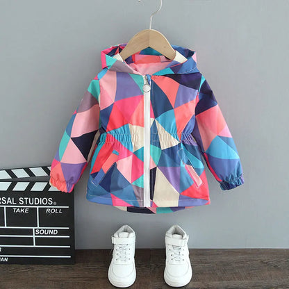 2024 Spring Summer Autumn Girls Fashion Thin Flower Hooded Jacket Baby Kids Children Sweet Coat