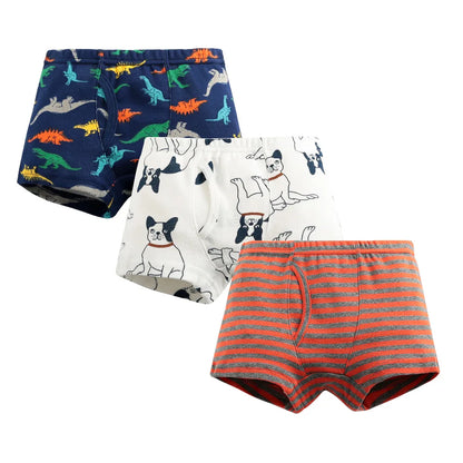 Sale New High Quality Boys Boxer Shorts Panties Kids children dinosaur car underwear 2-10years Old 3pcs/lot students