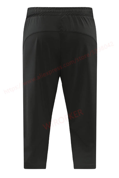 2021 Men Sport Cropped Pants Drawstring Zipper Pockets Training Running 3/4 Trousers Sweatpant Letter Printing Gym 7 Points Pant